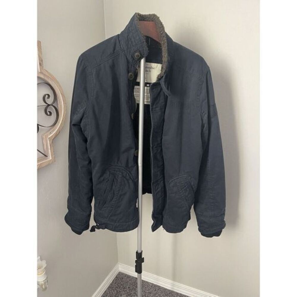 Abercrombie & Fitch Heavy Sherpa‎ Lined Men's Winter Jacket No Hood Size S